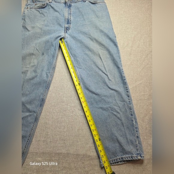 90s Vintage Levis 585 Jeans Mens 42x30 Blue Denim Distressed Pockets Cotton - Picture 3 of 10